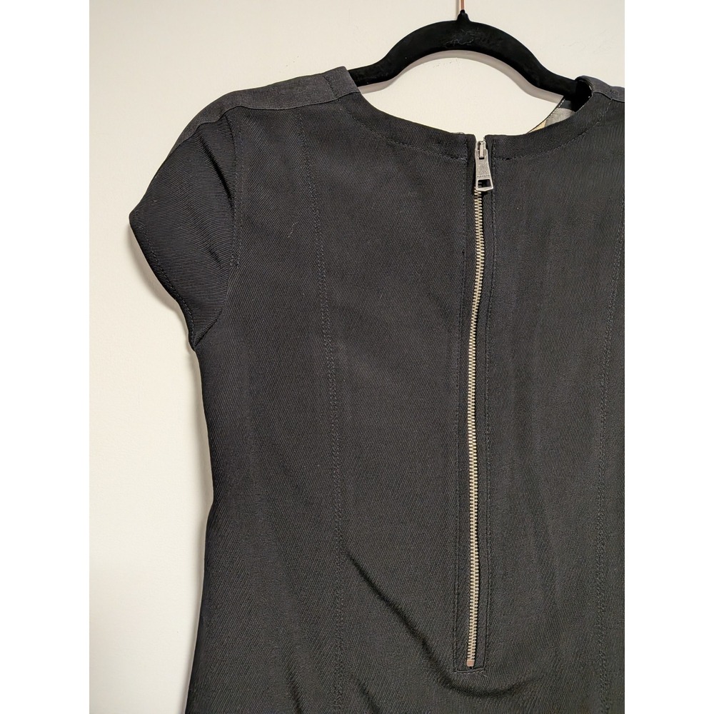 Burberry Brit Black Short Sleeve Pique Knit Shift Dress US 6 - Picture 7 of 11